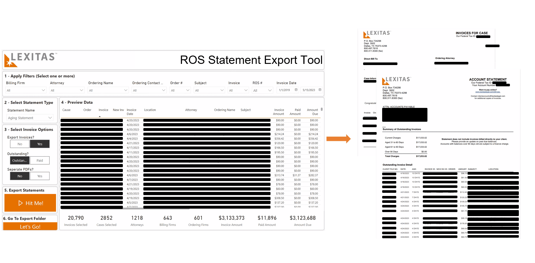 Lexitas - Power BI Tool to Automatically Generate and Email Statements